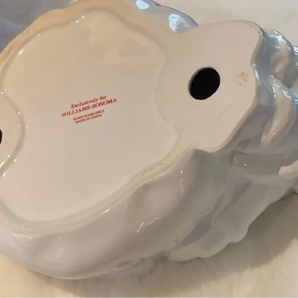 Williams Sonoma Ceramic Santa Candle Holder